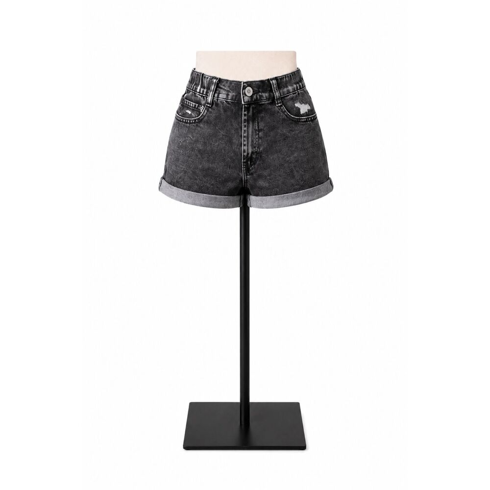 Sincerely Jules Gray Wash Cuffed Denim Shorts Size 5/27 High Rise